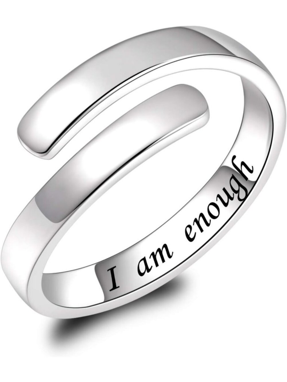 Inspirational 925 Sterling Silver Adjustable Ring - Encouragement Gift for Teens